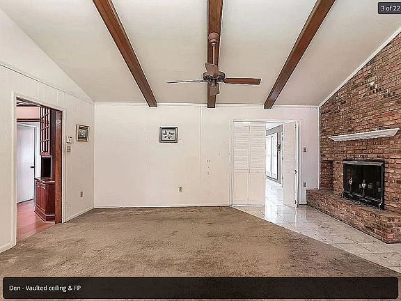 Den - Brick Fireplace - gas