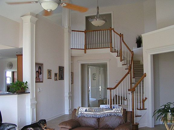 Looking from the family room toward the front door
