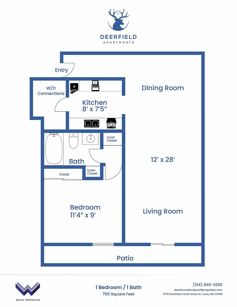 Floor plan One Bedroom Garden - Partial Upgrade