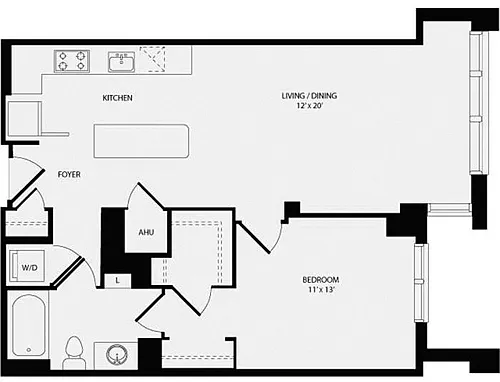 Floor plan 1 Bedroom N