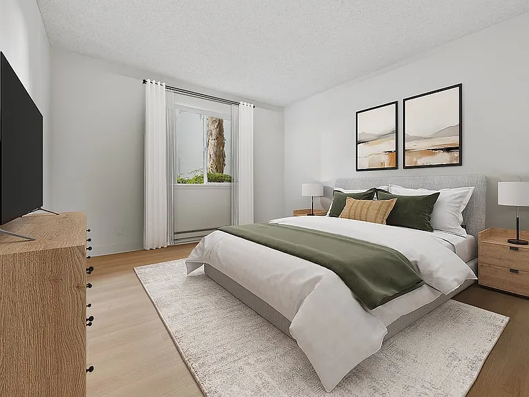 Renovated Package I bedroom with hard surface flooring