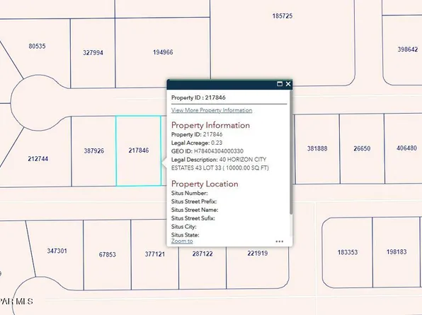 Pn 217846 40 Horizon City Ests Lot 33, El Paso, TX 79928