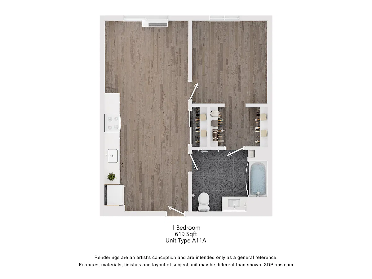 Floor plan One Bedroom