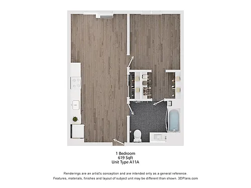 Floor plan One Bedroom