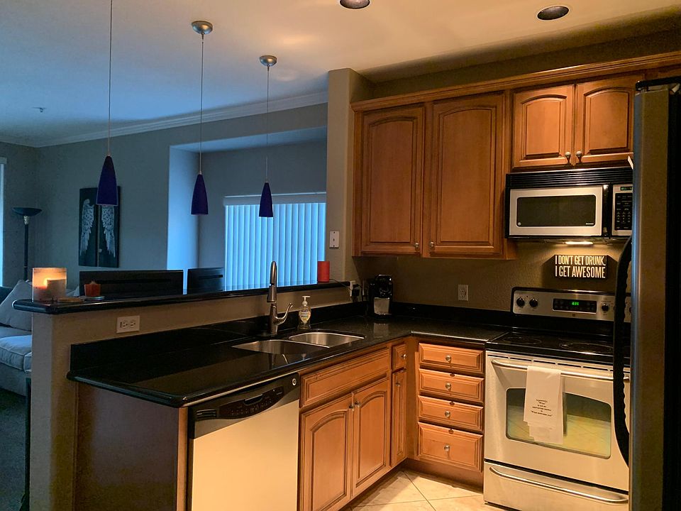 Kitchen overlooking living room