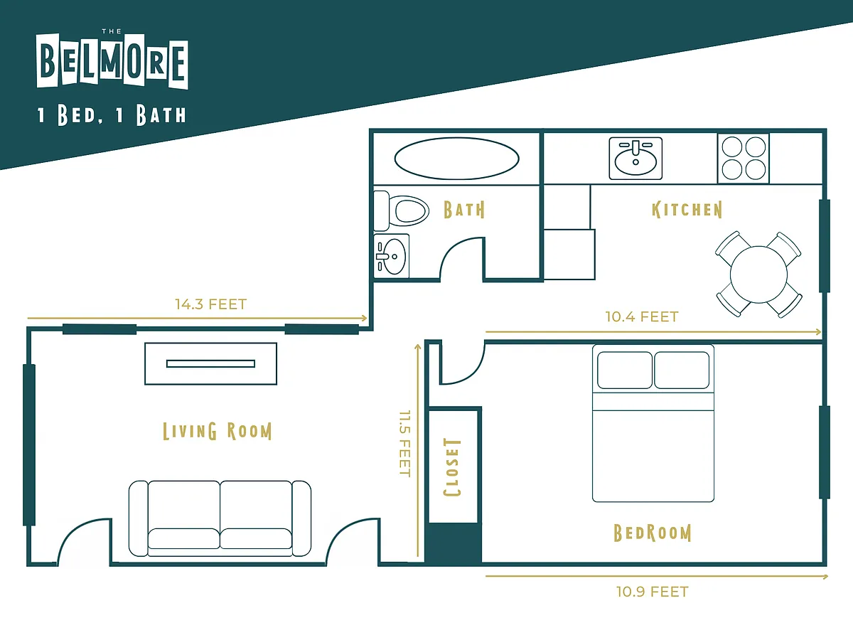 Floor plan 1 Bedroom