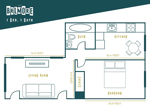 Floor plan 1 Bedroom
