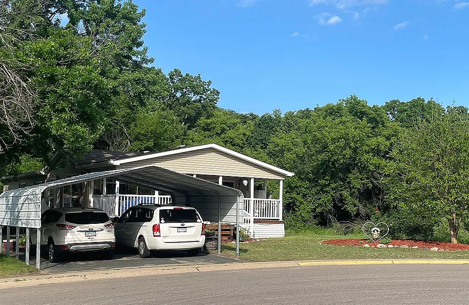 Front yard with carport