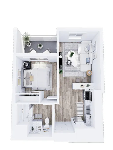 Floor plan Plan 1B - 1 Bedroom, 1 Bath