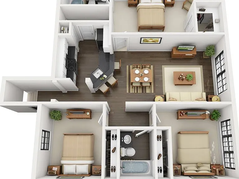 3 Bedroom | 2 Bath | 1208 SF | Attached Garage 3 Bedroom | 2 Bath | 1208 SF | Attached Garage