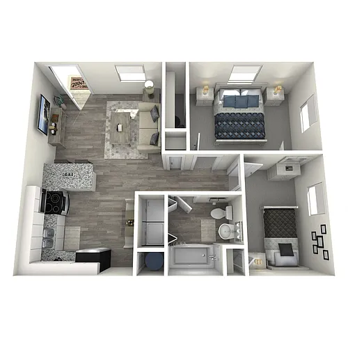 Floor plan 2 Bed 1 Bath - A
