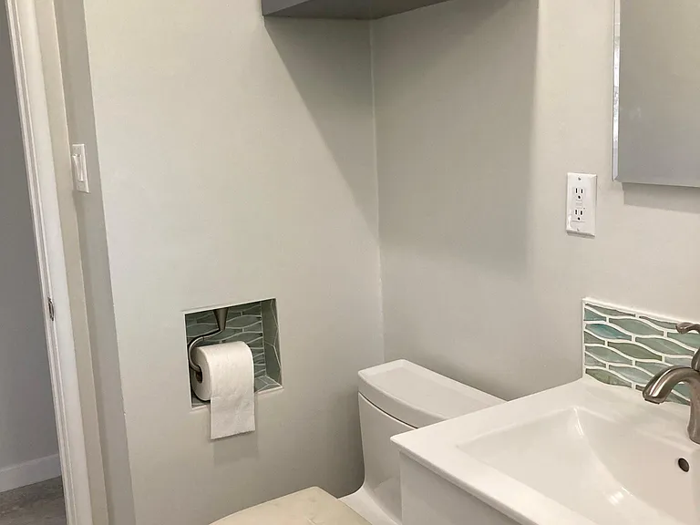 Updated bathroom with Water Wise and Energy Star fixtures.