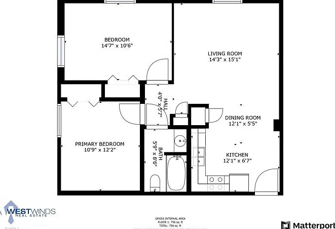 2 bed, 1.0 bath, 800 sqft, $1,295 — Photo 2