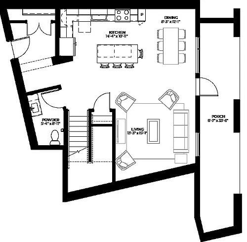 Floor plan Tamarack with Den (TH4)