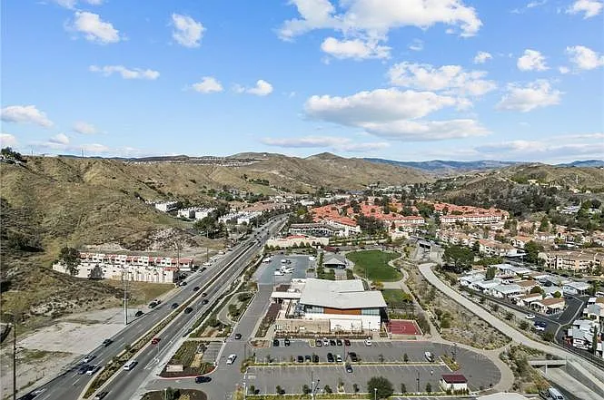 Aerial view of proximity to the Canyon Country Community Center and park with playground