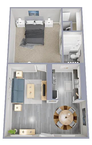 Floor plan 1 Bedroom | 1 Bath