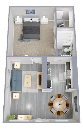 Floor plan 1 Bedroom | 1 Bath