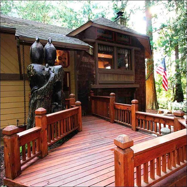 Charming entry with custom sculpture