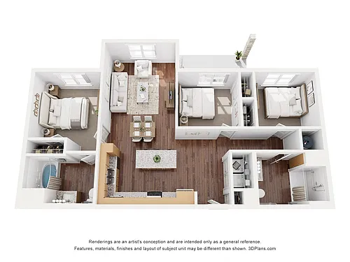 Floor plan 3AA (Wheelchair Accessible)