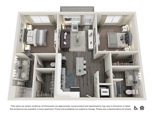 Floor plan 2x2 - 1049 sqft - B3