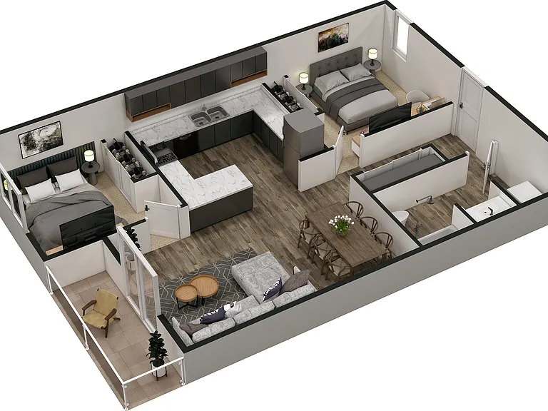 2 bed 2 bath Layout B 2 bed 2 bath Layout B