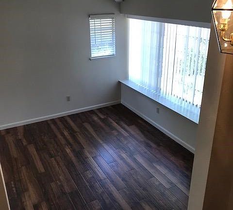 The window seat would be a great place for plants!  The flooring was just installed throughout the first level.