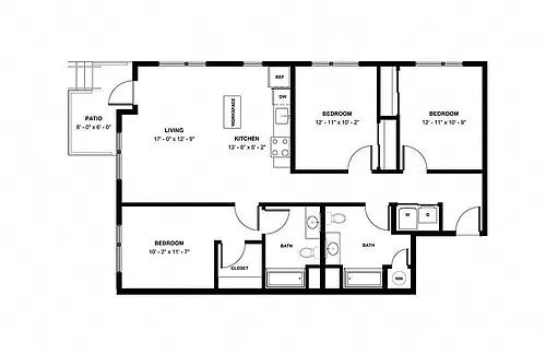 Floor plan 3-2A Type A