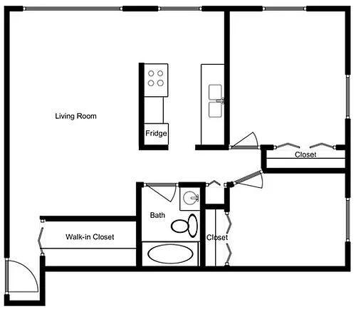 Floor plan 2 Bed Upgraded