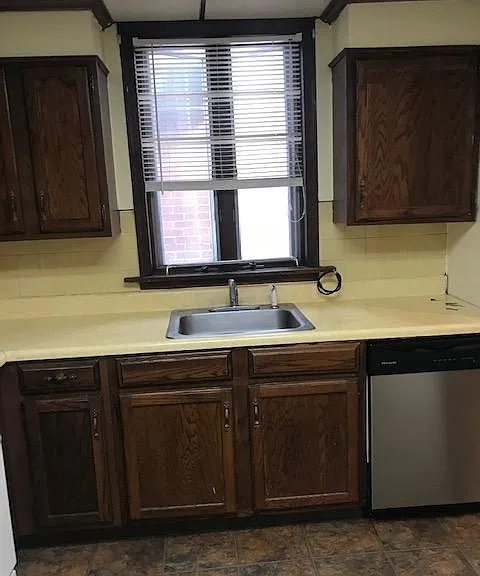 kitchen and dishwasher