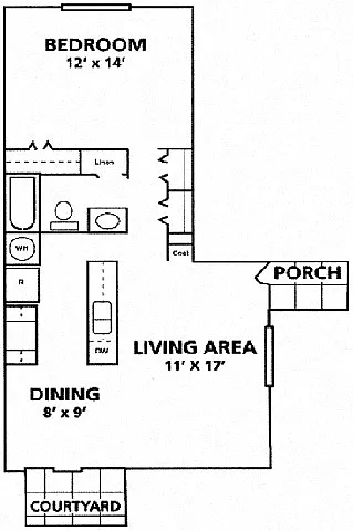 Floor plan 1 bed/1 bath Napoli