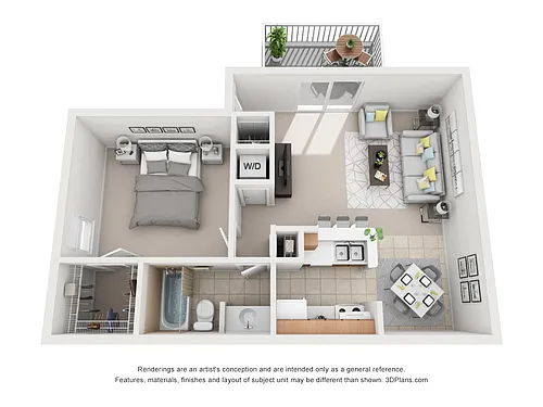 Floor plan One Bedroom Large