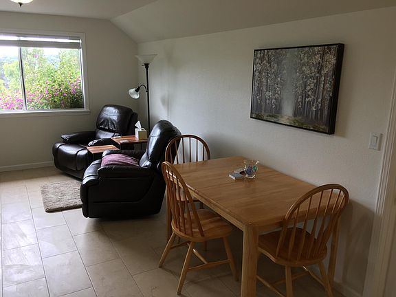 Dining table near kitchen