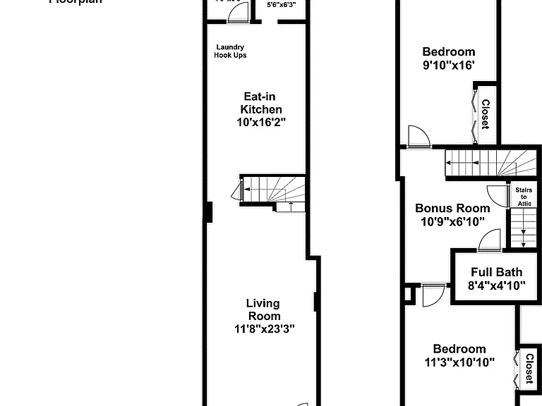 Floor plan of first and second floor.