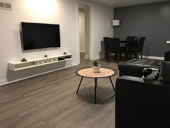 Living room with Brand new 4K TV