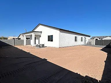 Large back yard with large side yard.