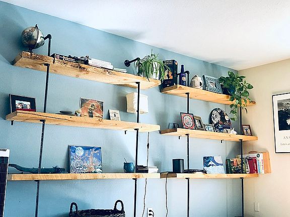 Built in shelves living room