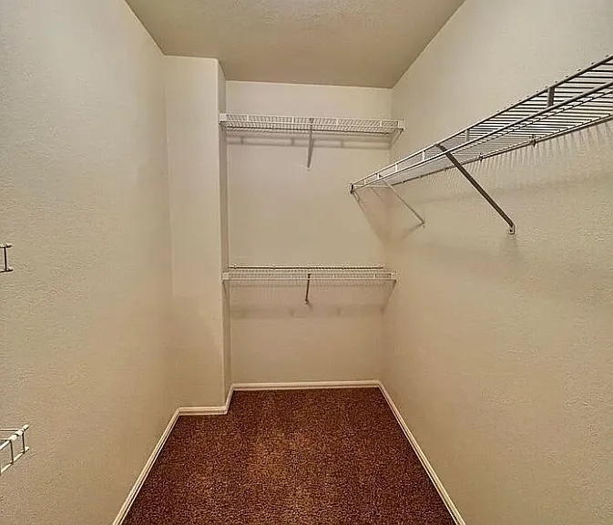 View of the master closet.