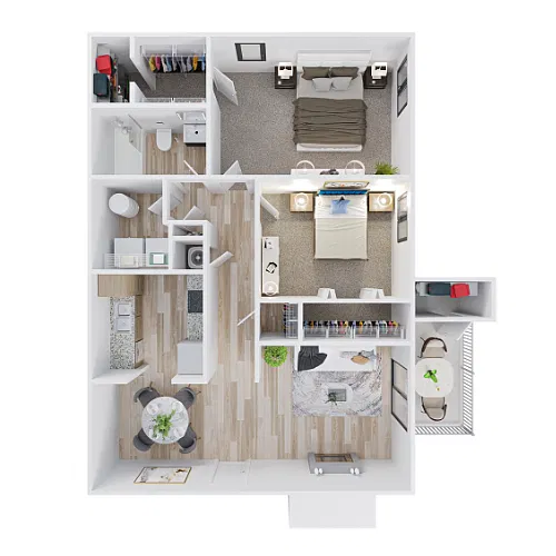 Floor plan 2 Bed 1 Bath