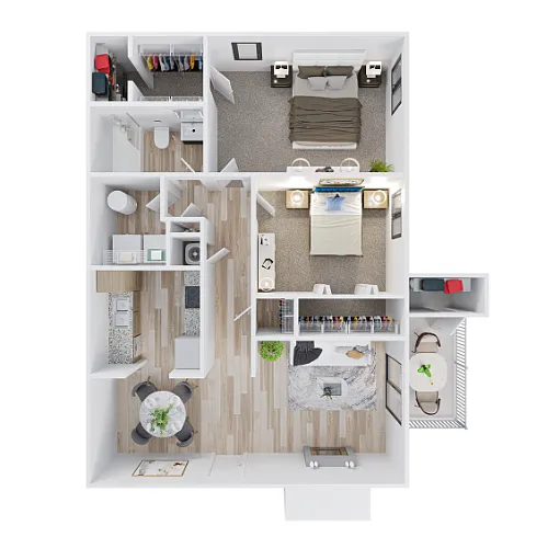 Floor plan 2 Bed 1 Bath