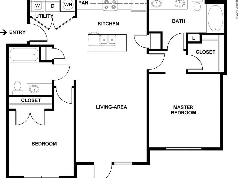 Two bedroom with garden soaking tubs