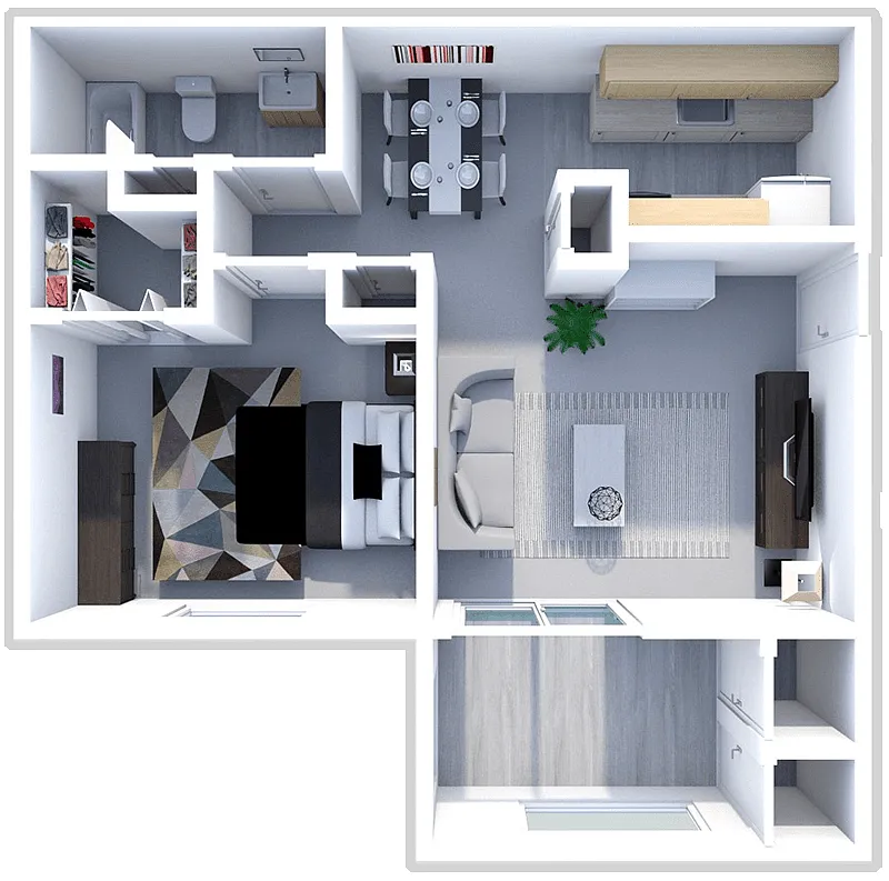 Floor plan 1 bed Levis - Lower