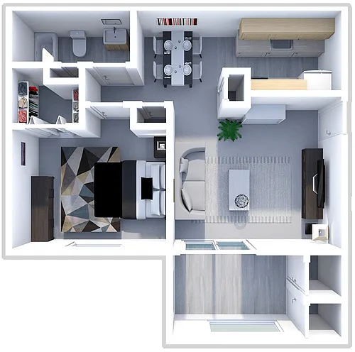 Floor plan 1 bed Levis - Lower