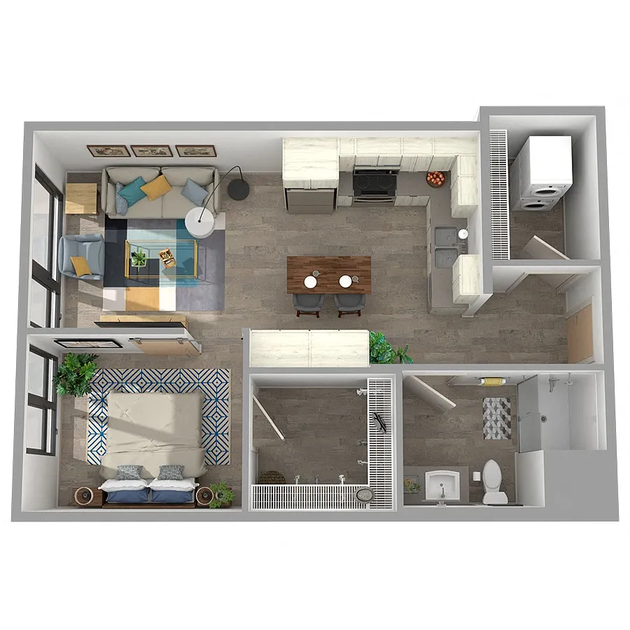 Floor plan 1x1U-7
