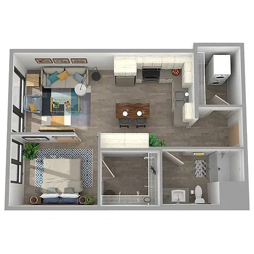 Floor plan 1x1U-7