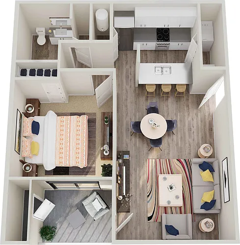 Floor plan One Bed One Bath
