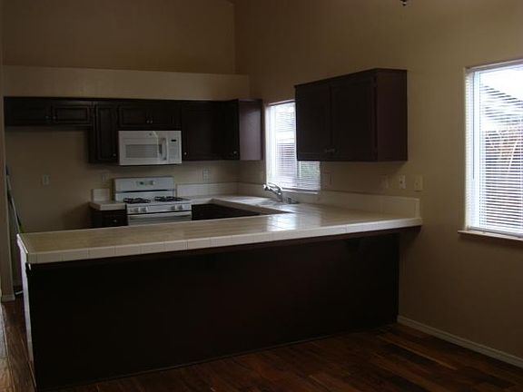 View of kitchen from family room.