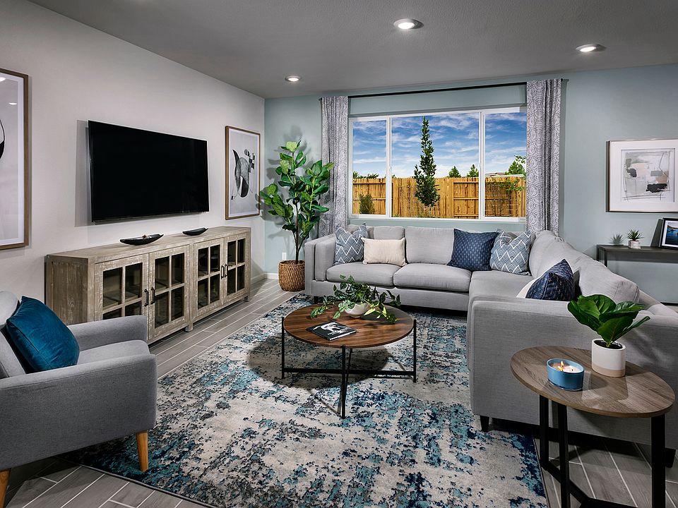 Residence 1 floorplan modeled at a nearby Meritage community.