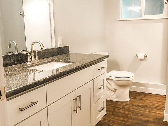 Well-lit, recently remodeled bathroom
