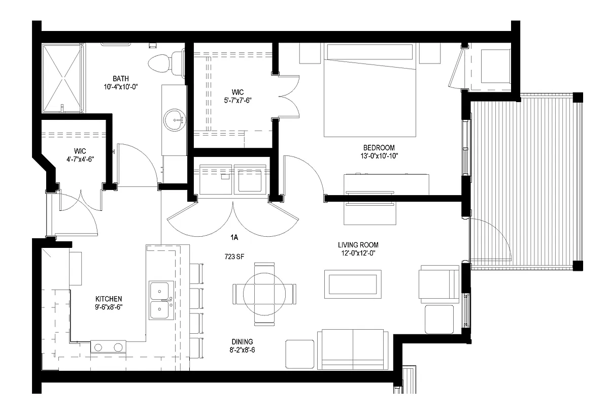 Floor plan One Bedroom - A
