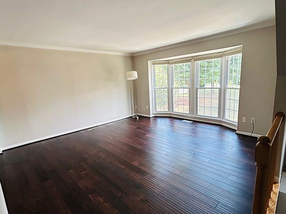 Living Room with big windows. Solid wood